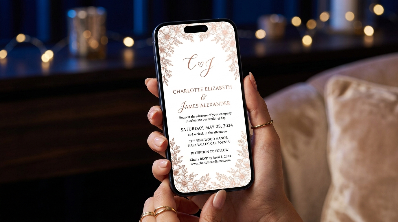 Classic Digital Wedding Card